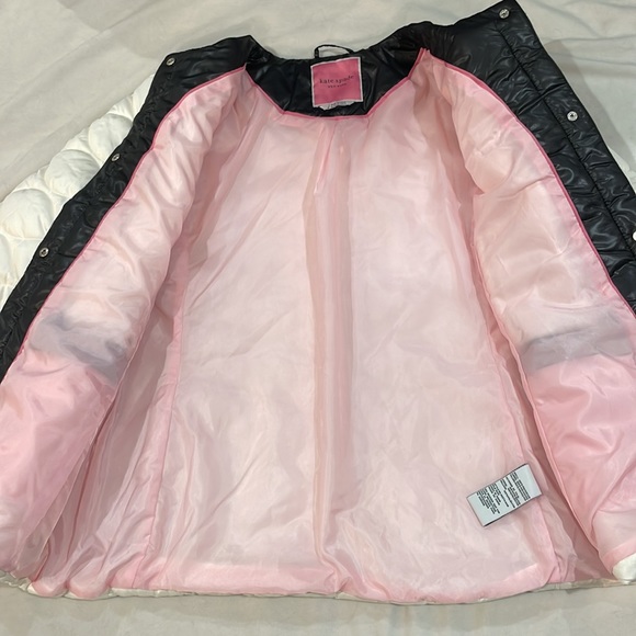 NWT Kate Spade Quilted Jacket with Pearl Snap Buttons, Cream, L - Picture 7 of 9